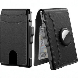 Black and Brown Anti-Theft RFID Cardholder Wallet with Sewing Thread Closure - Teleplus rfid cardholder wallet sewing