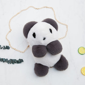 United States Panda Plush Shoulder Bag with Korean Style Velvet Fabric - for Stylish Cuddles on the Go united states