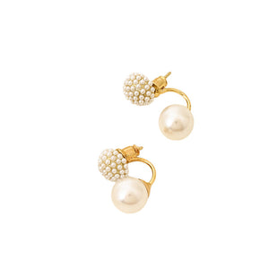 United States Pearl Earrings with Alloy Flower Treatment Electroplating - Classic for Sweet Style Adventures united
