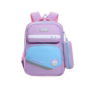 Light Purple and Dark Polyester Luggage with Pull Rod for United States Travel - Schoolbag Trolley That Pulls