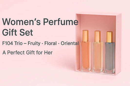 Women’s Perfume Gift Set – F104 Trio with Fruity Floral & Oriental Notes women’s perfume gift set f104 trio
