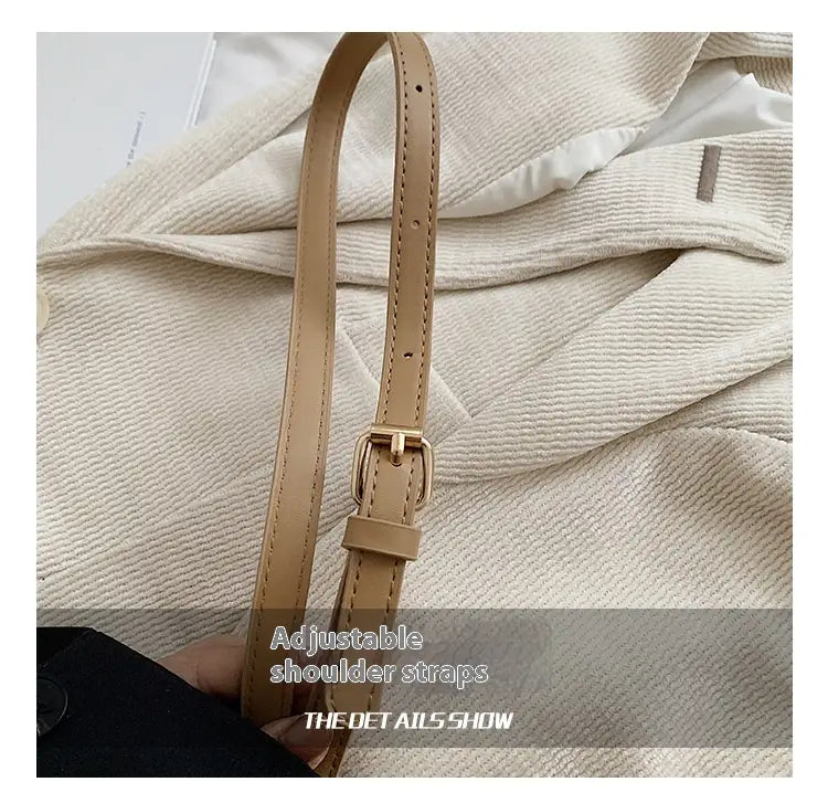 Kudottu ruskea aprikoosi maito tee olkalaukku neliömäinen ristikukkaro hihnalla