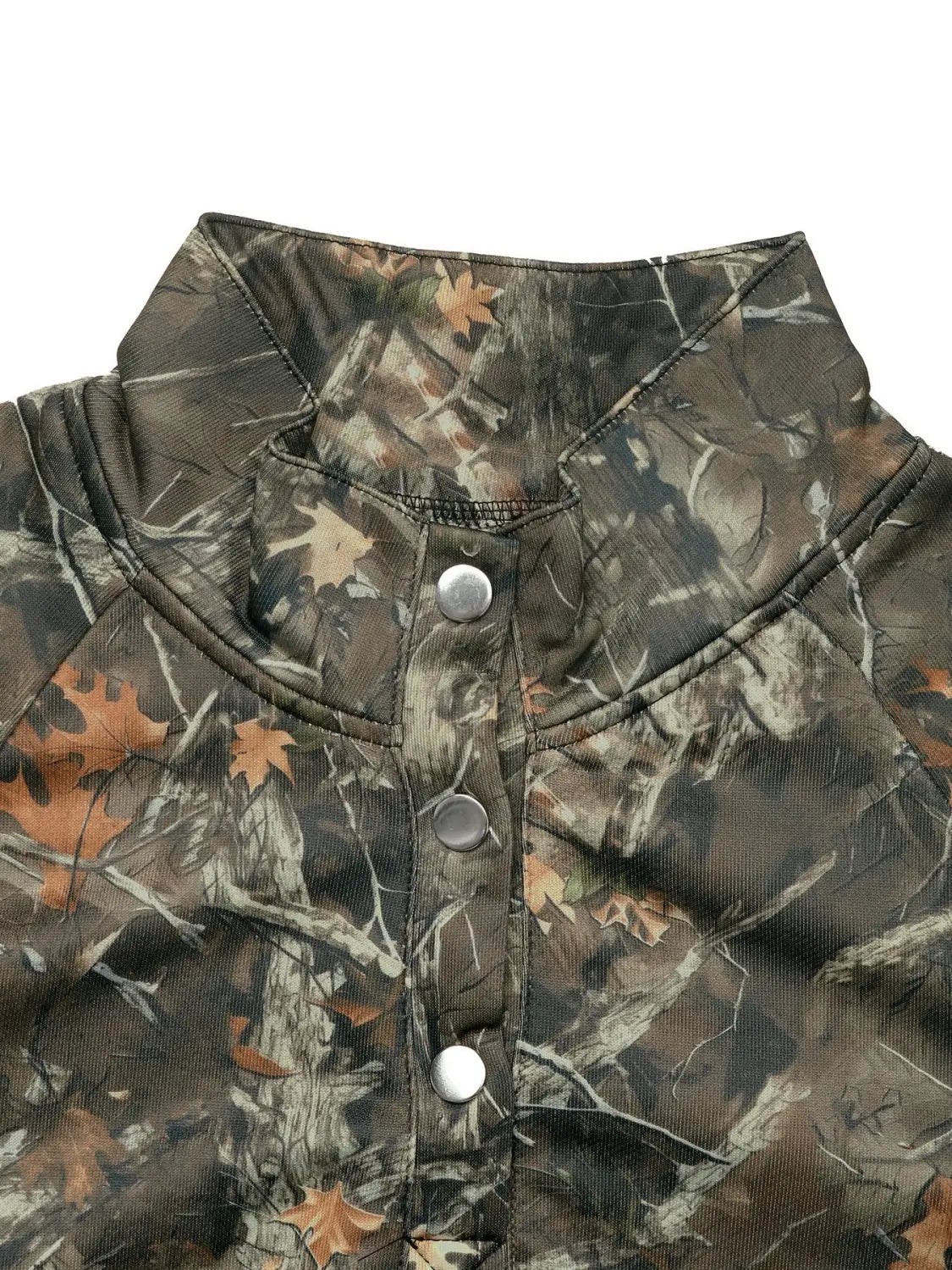 Army Green Floral Print Long Sleeve Shirt for Women Polyester Casual Top