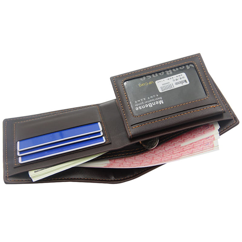 United States PU Leather Short Wallet with Multiple Compartments and CHF Storage