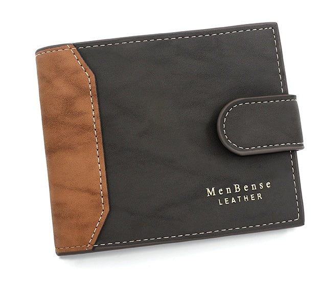 Men’s Wallet Short Style With Korean Edition Hinge Gold Stamping - Korean Hinge Wallet: Where Style Meets Secret Stash