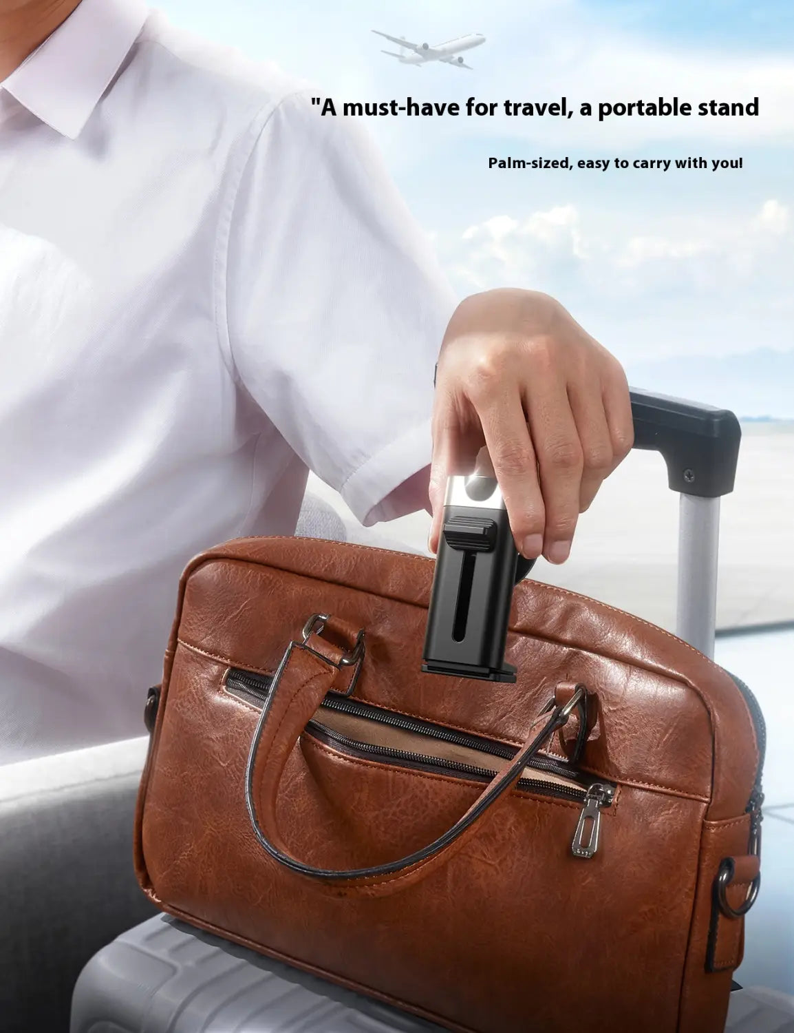 Aluminum Alloy Rotating Folding Travel Stand with Magnetic Bracket