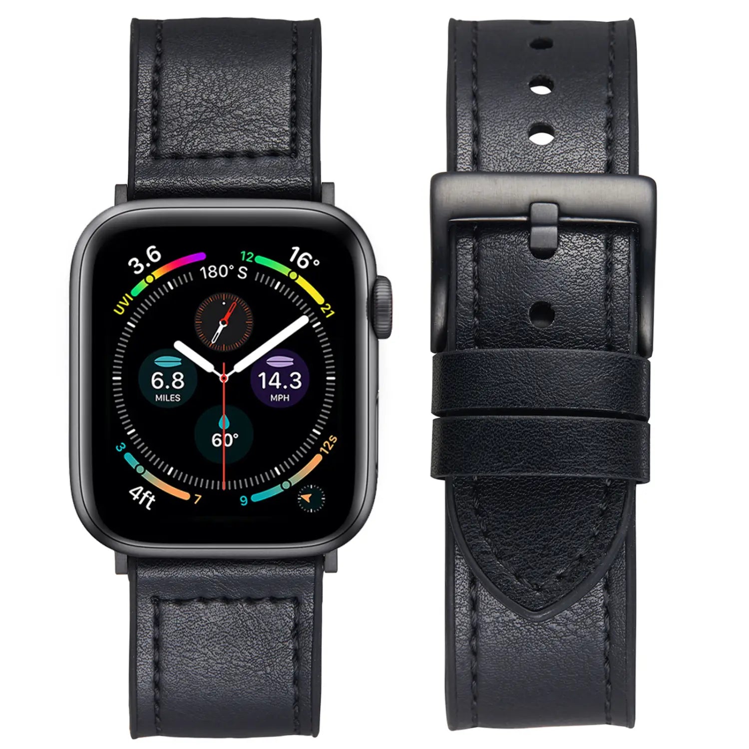 Watch Strap Silicone Patch Crazy Horse Retro Leather Thin