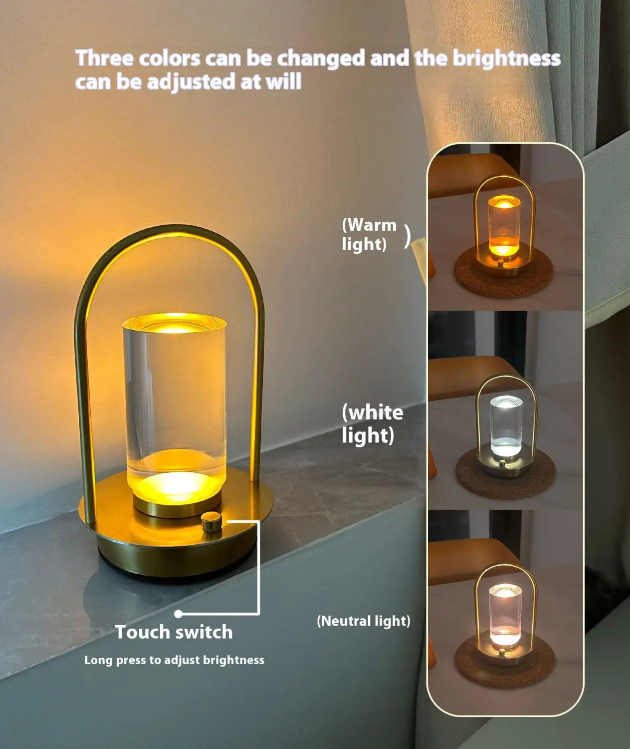 Portable Ambience Light LED Small Night Lamp with Rechargeable Battery