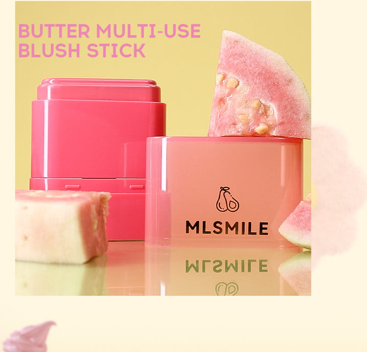 Flat Tube Fruit Blush Stick 10g Cream for Natural Lip and Cheek Color