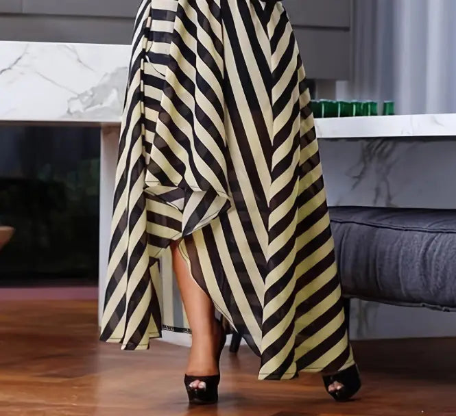 Long Sleeve Polyester Skirt Dress for Commuting with Print