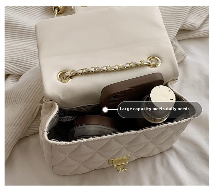 Diamond Pattern Chain Crossbody Bag for Daily