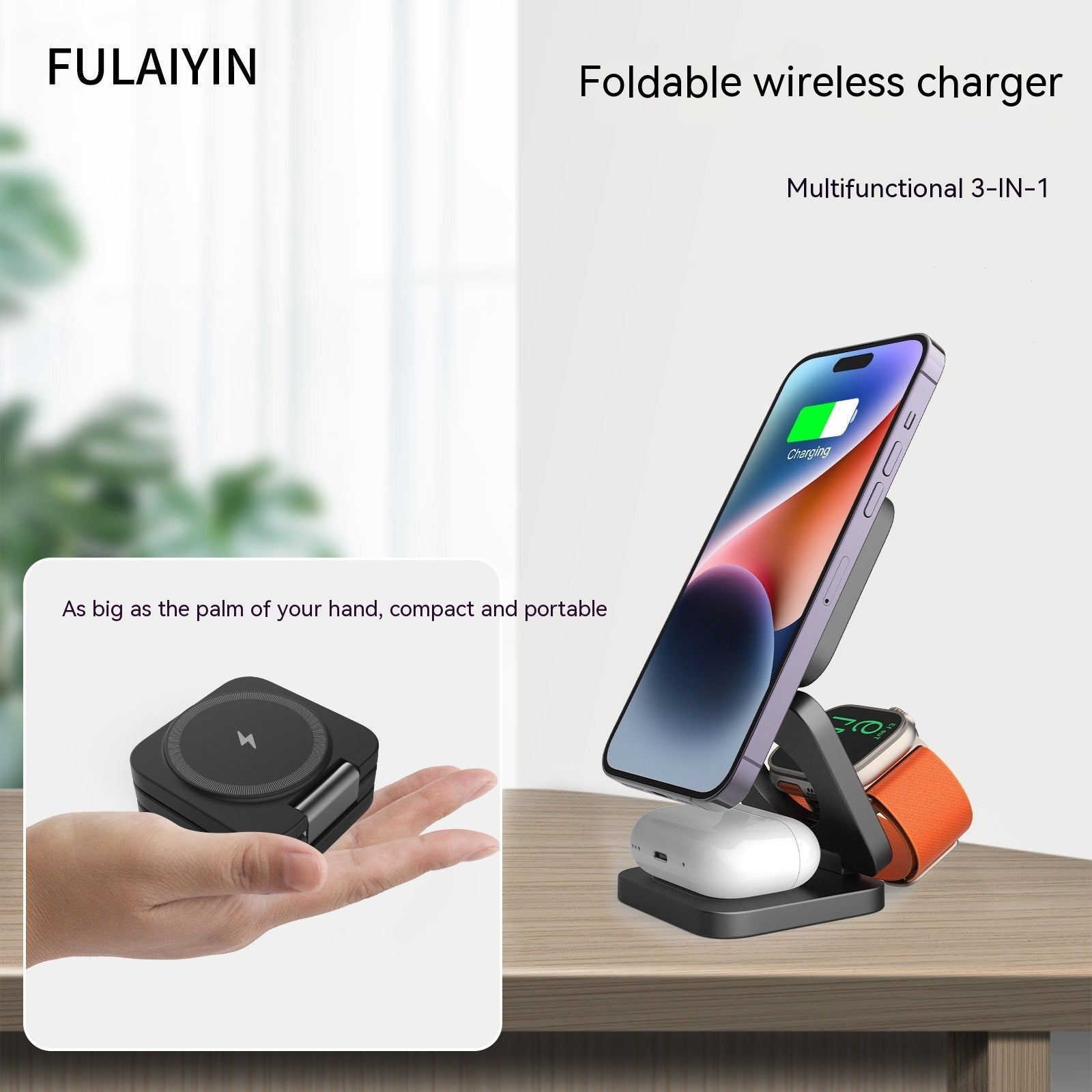 Three In One Magnetic Suction Wireless Charger - Magnetic Suction Charger for Lazy Power Lovers