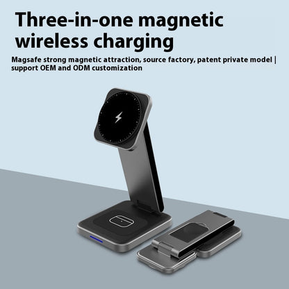 Folding Alloy Three-in-one Wireless Charger - Charge Like Magic with the Folding Alloy Wizard