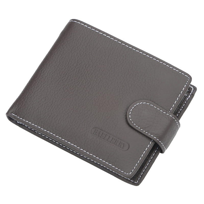 Leather Wallet Two Fold with Zipper Buckle in Black or Brown for United States and CHF Buyers