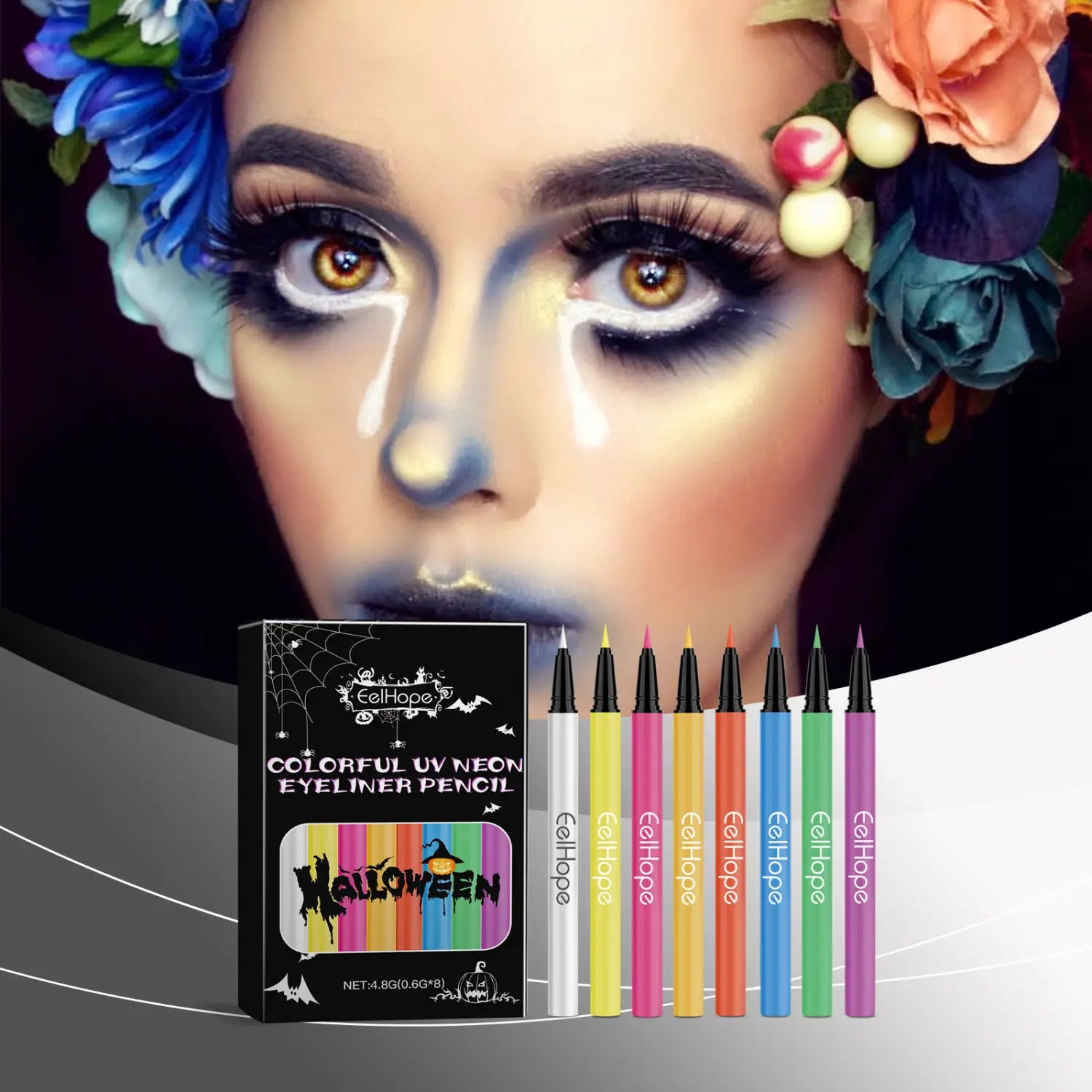 Halloween Neon Liquid Eyeliner with Moisturizing Glycerin and Vitamin E