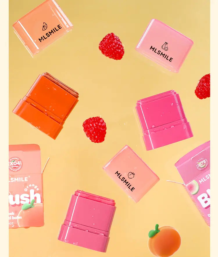 Flat Tube Fruit Blush Stick 10g Cream for Natural Lip and Cheek Color
