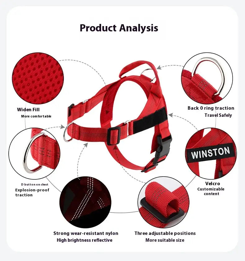 Käed tasuta lemmikloomarihmaga, hoides trossi reguleeritavat nailonist koera kõndimist plii