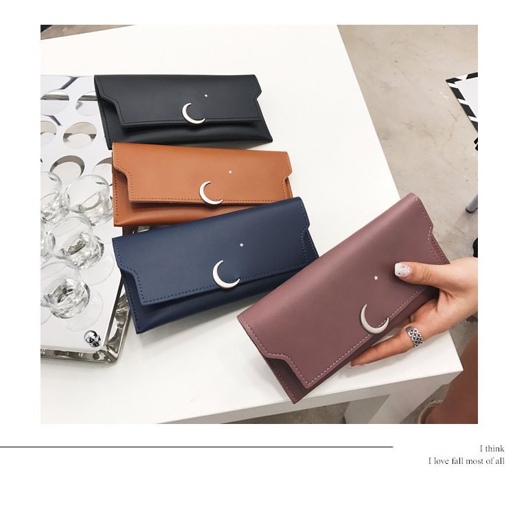 Star Moon Rivet Zipper Soft Leather Coin Wallet - Wallet So Soft Even the Moon is Jealous