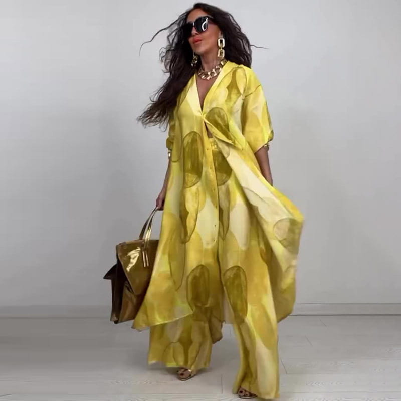 Virágok és növények szövet poliészter nadrág hosszú ujjú, több méretben