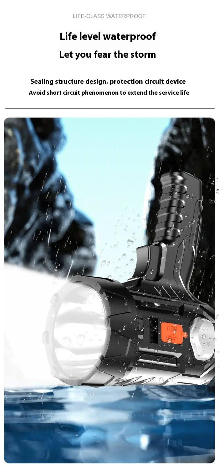 Handheld USB Rechargeable Flashlight for Outdoor Emergency and Camping