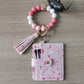 Fashion Beaded Bracelet Girls Small Wallet Lemon Printing Card Holder Silicone Beads Bracelet Keychain Credit - Fashion