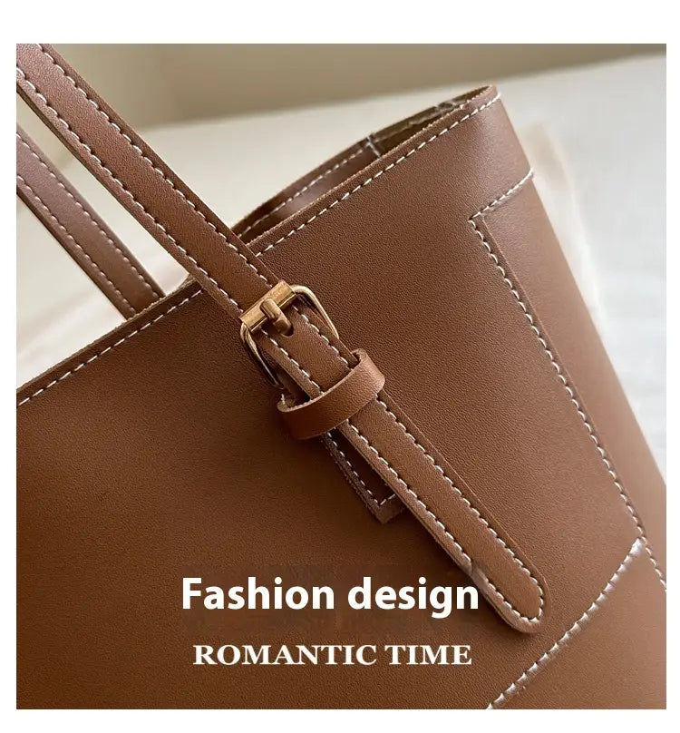 Simple Commute Large Underarm Bag with Sandwich Pocket and Soft PU Material