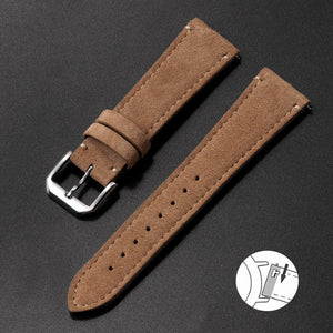 Suede Leather Strap Quick Release Watch Band