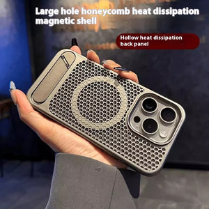 Applicable 16ProMax Magnetic Suction Breathable Bracket Phone Case