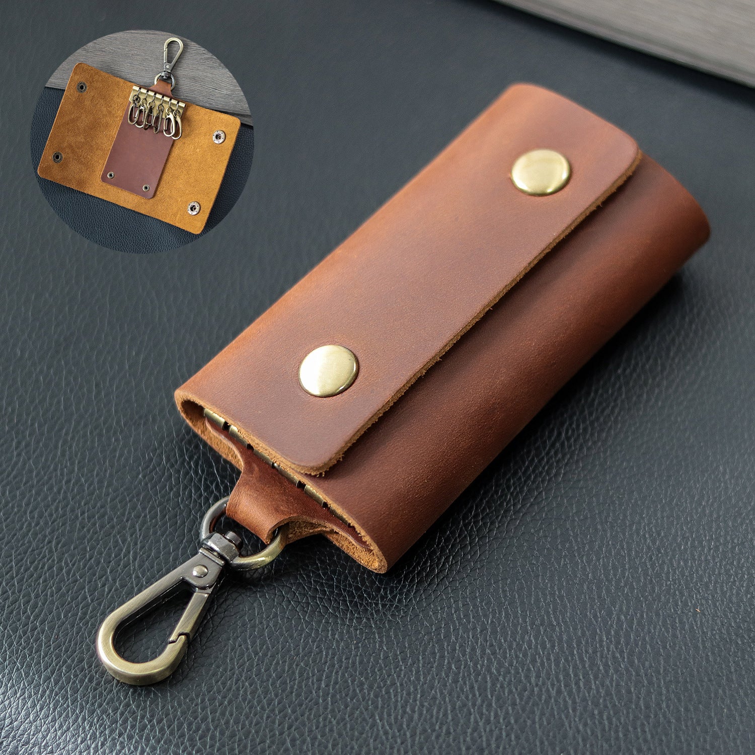 Men Wallet Leather Key Bag Multifunctional Keychain - Get Your Manly Multifunctional Leather Key Bag