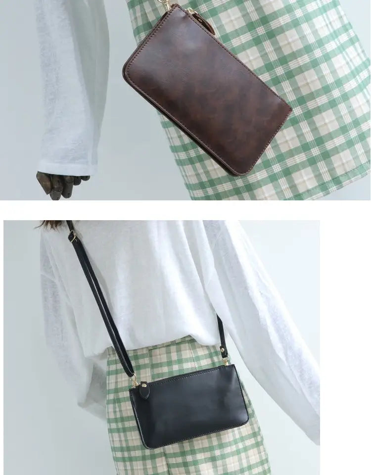 PU vooder mustsinisega roosiga punane pruun koos tõmblukuga sisetaskutega