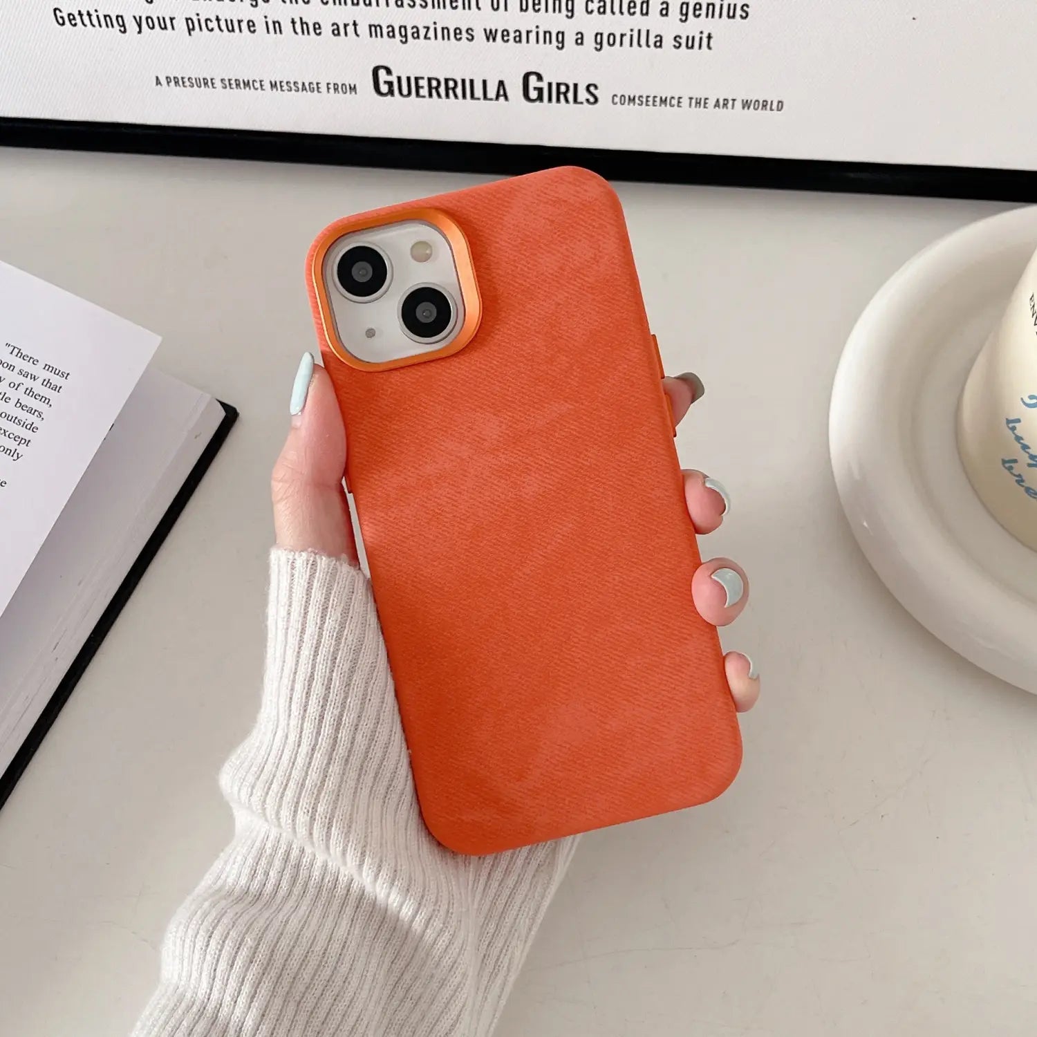 Fiber Pattern Magnetic Suction Phone Case Compatible with iPhone Models
