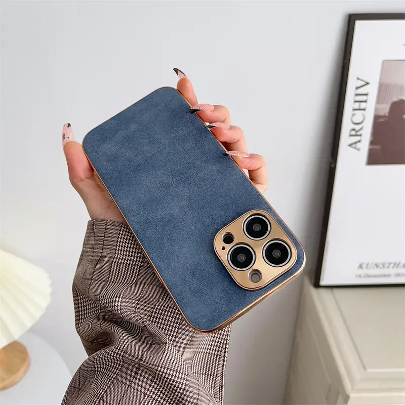 Electroplated Sheepskin Phone Case with Fall Protection for iPhone Xr