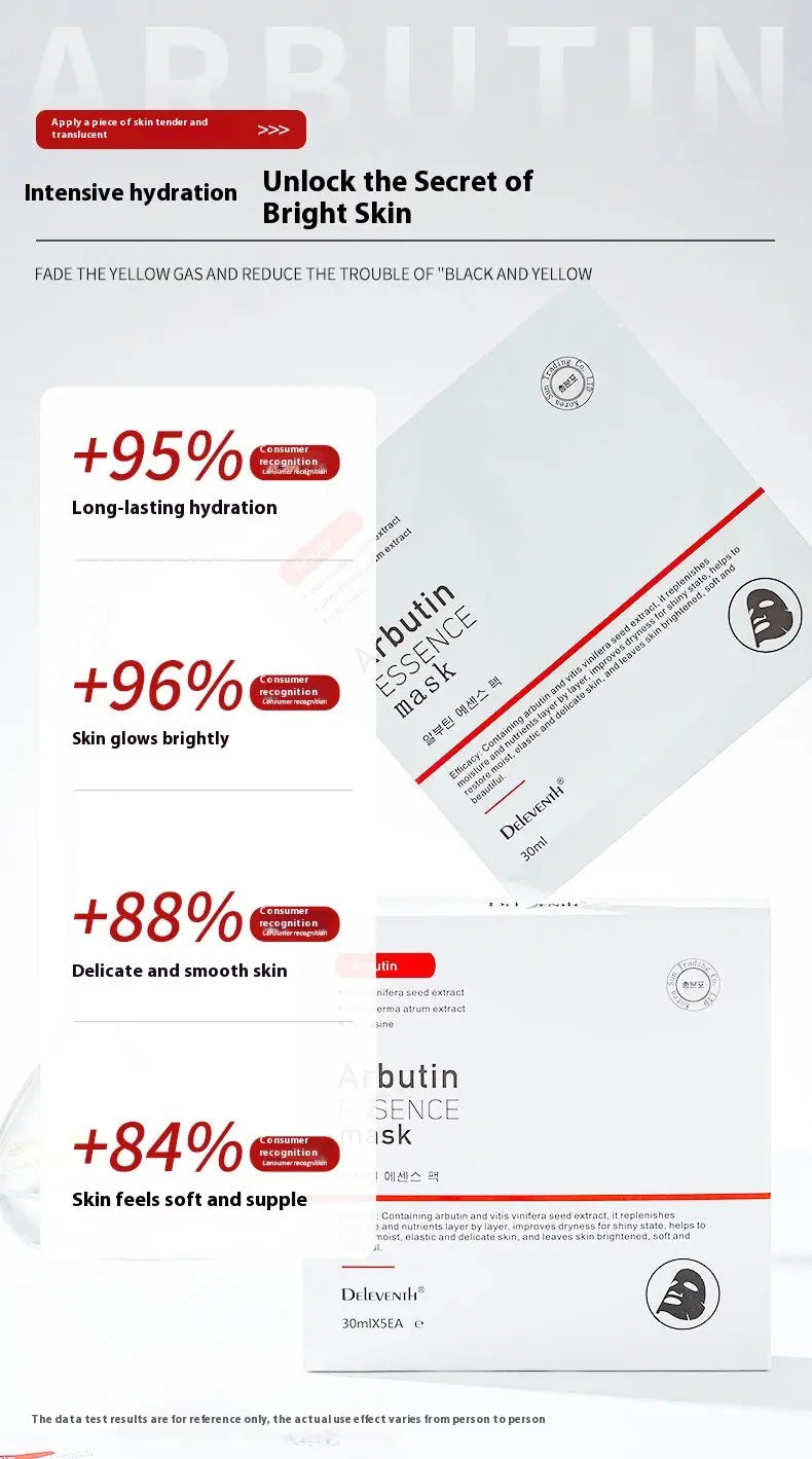 Arbutin Mask Elastic for Brightening and White Spot Fading 30ml Pack of 5