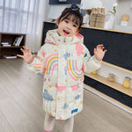 New Style Children’s Down Jacket Middle Long Cute Thickened Cotton