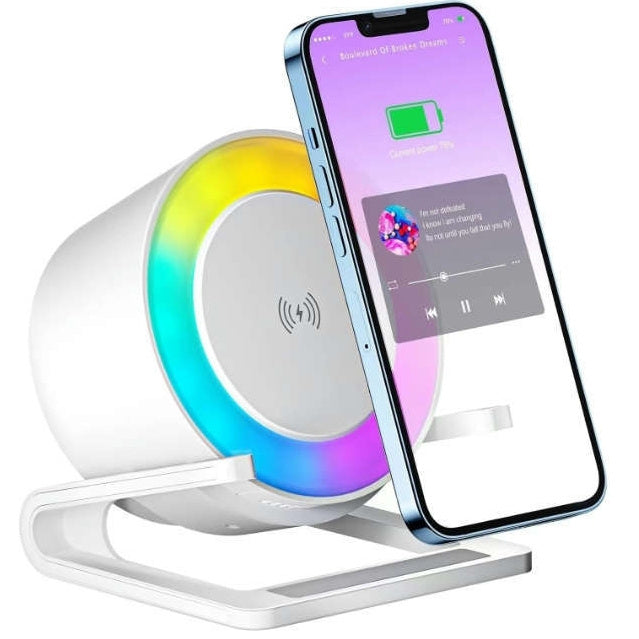 Multifunctional Four-in-one Small Night Lamp RGB Bluetooth Speaker Mobile Phone Holder 15W Wireless Charging - Lamp