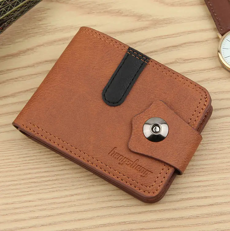 Mini Short PU Leather Wallet with Card Slots and Coin Pocket for United States Buyers