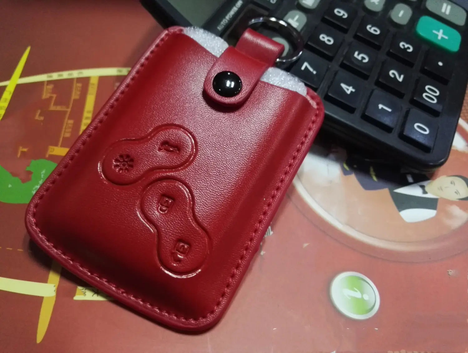 Leather Key Chain BL-122 Black Koleo Automobile Packing for United States and CHF