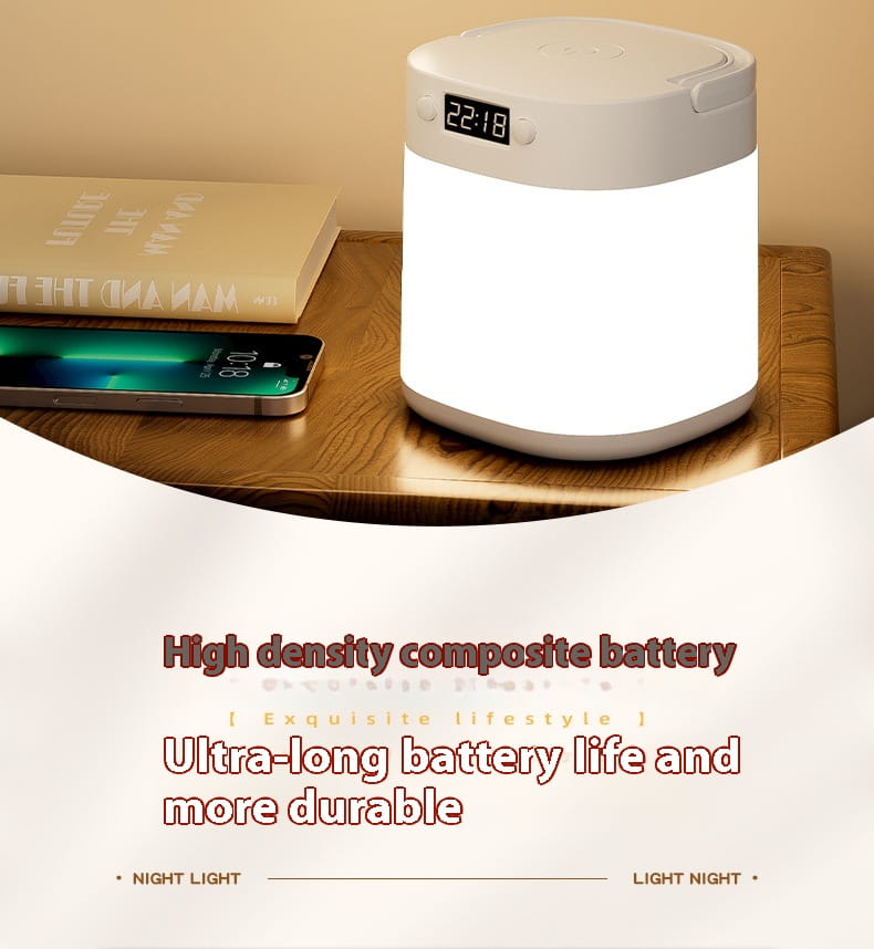 Rechargeable Portable Table Lamp with Tricolor LED Light and Remote Control