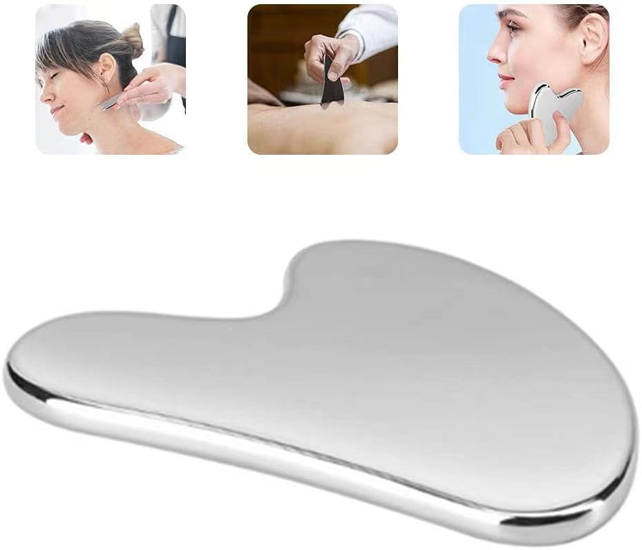 Heart-Shaped Alloy Beauty Massage Scraping Plate for Face and Body