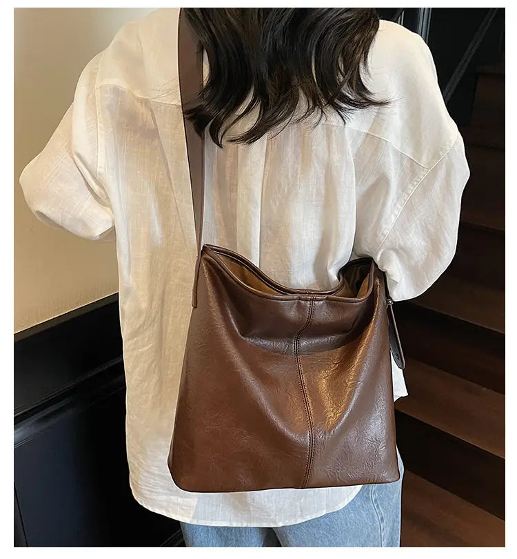 Sac d'emballage en cuir de simplicité urbaine PU Organisateur de voyage marron blanc noir