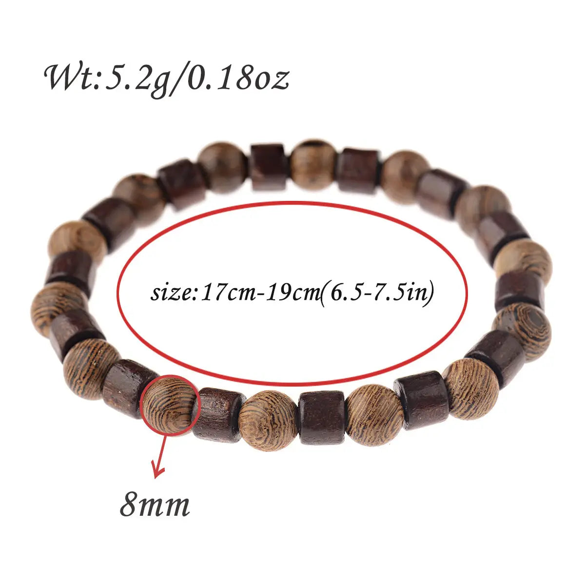 Ethnic Style Retro Elastic Bracelet Wooden Bead