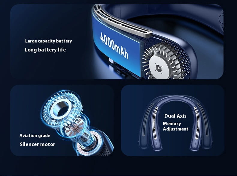 Halter Fan USB Portable Charging with Digital Display and Strong Wind Modes