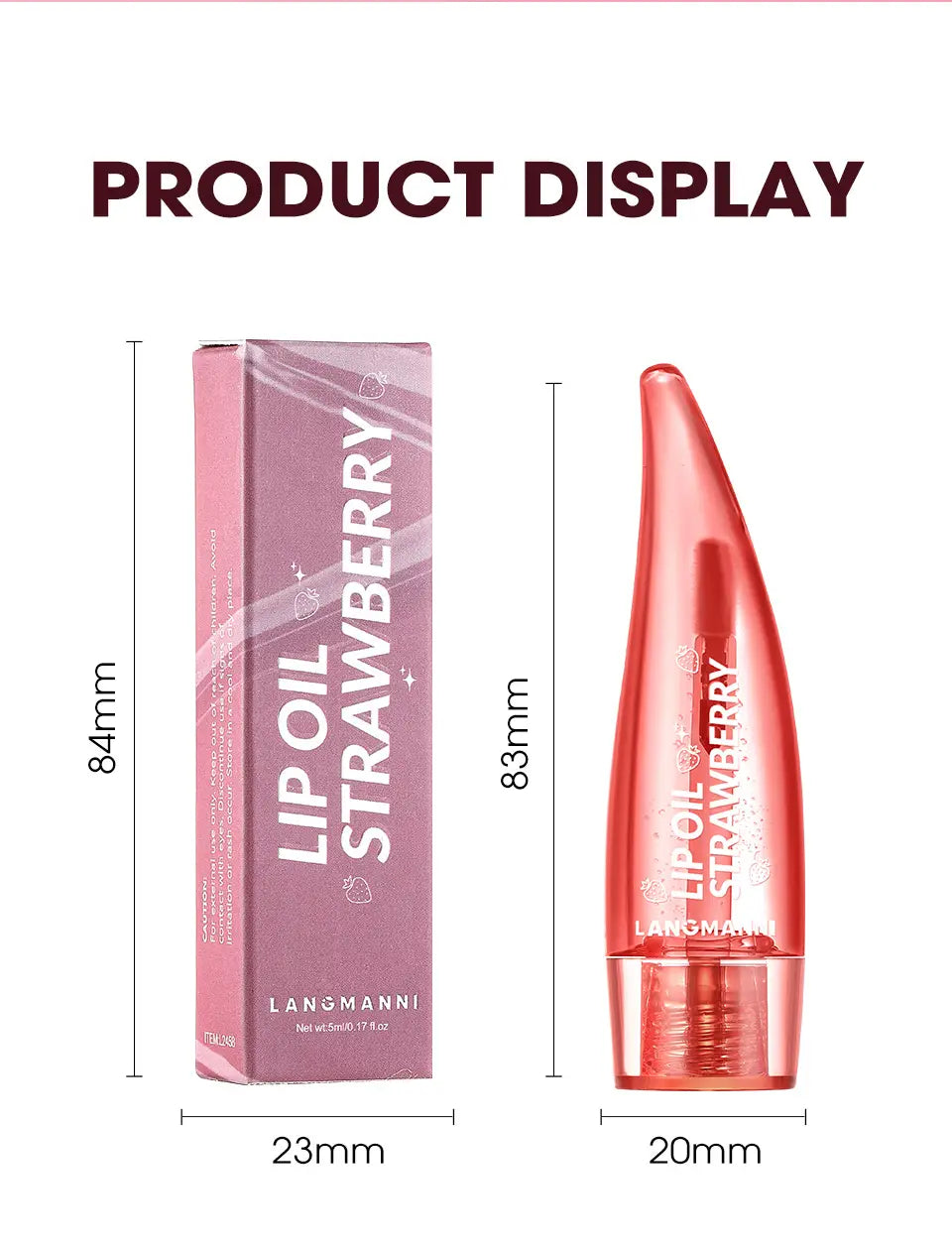 Aloe Lip Gloss with Strawberry Flavor Nourishing Moisturizer for Smooth Lips