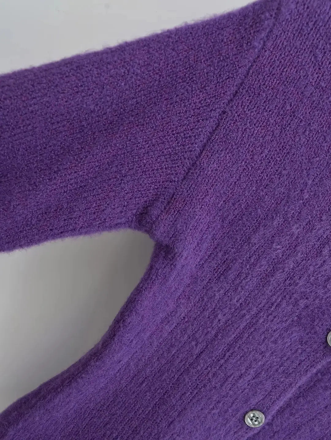 Sleeve Bell Plush Knit Cardigan Slim Slim Fit Hipster Stíl Sráid Cotton