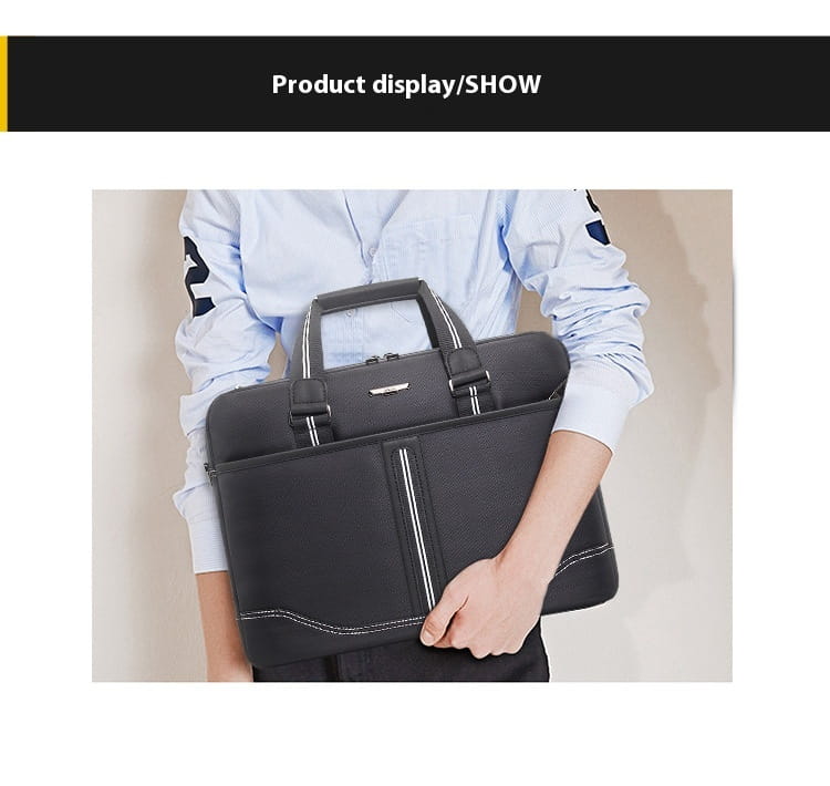 Black Oxford Cloth 16 Inch Waterproof Business Travel Men’s Handbag