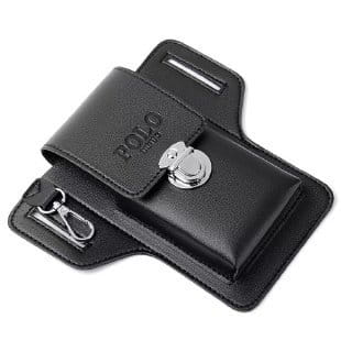 PU Square Vertical Luggage Bag Brown Durable Leather Grain for United States and CHF