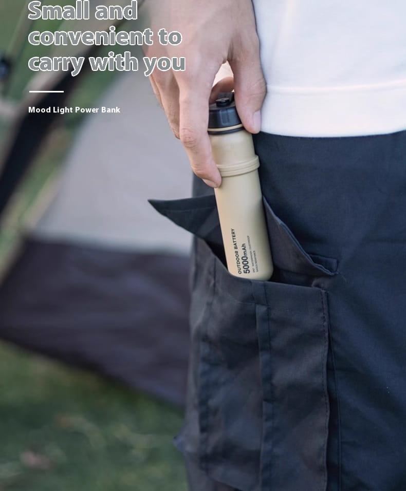 Rechargeable 5000mAh Power Bank with USB-C USB-A Outdoor Lighting for Camping