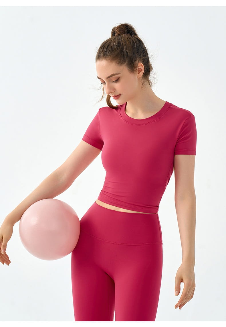 Solid Color Yoga Leggings for Fitness and Exercise in Raspberry Red Khaki Black