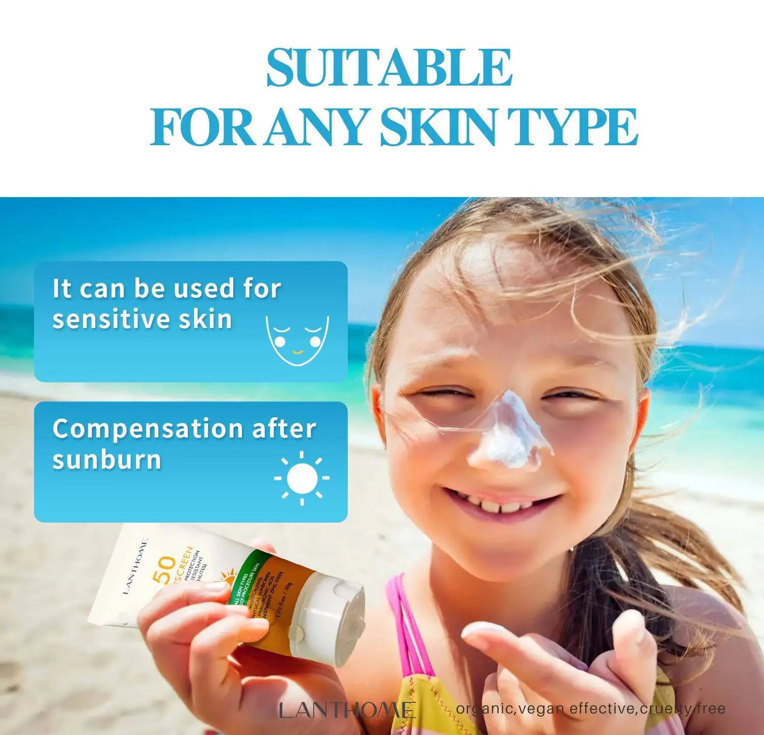 Creme corporal não grease, loção nutritiva 50g x1pcs para pele seca