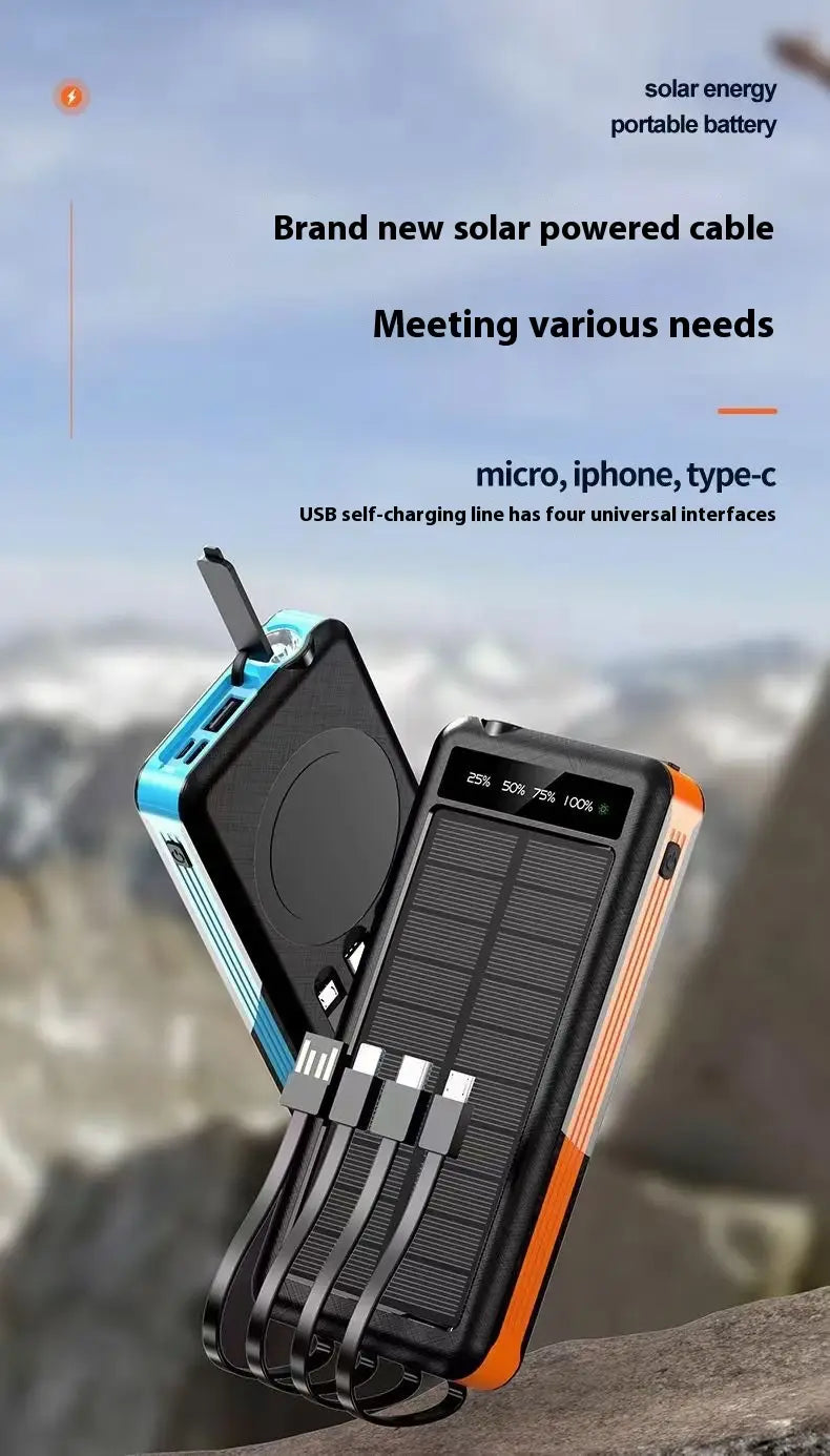 Banc Cumhachta Gréine 10000Mah faoi stiúir Lantern Lantern Charger Lantern Charger Solas Iniompartha